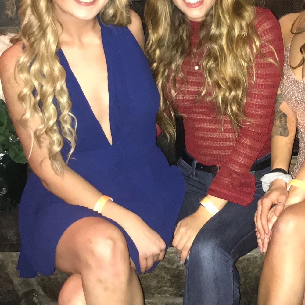 Blue Backless Romper